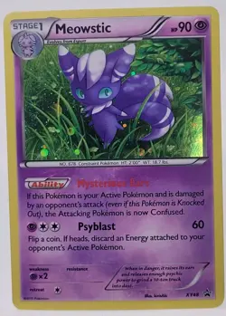 Pokemon Card Black Star Promo - 2015 Meowstic XY48 - Image 3