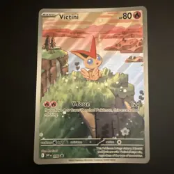 !!NEW!! Black bolt White flare Pokemon jumbo full art Victini promo card! - Image 1
