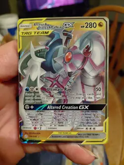 Arceus & Dialga & Palkia GX 156/236 FULL ART COSMIC ECLIPSE Pokemon Card CLEAN - Image 1