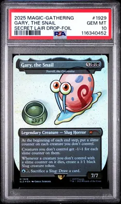 PSA 10 MTG SpongeBob X Secret Lair Gary the Snail Rainbow Foil #1929 2025 - Image 1