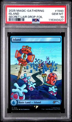 PSA 10 MTG SpongeBob X Secret Lair Island Rainbow Foil #1940 2025 - Image 1