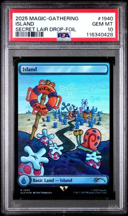 PSA 10 MTG SpongeBob X Secret Lair Island Rainbow Foil #1940 2025 - Image 1