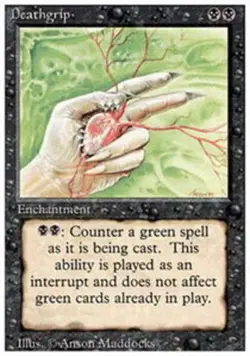 MTG - Deathgrip - 3rd Edition (Revised) - NM, English Magic FLAT RATE SHIP - Image 1
