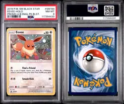 x1 Pokemon 2019 Eevee Sun & Moon Black Star Promo SM184 PSA 8 Brand New Slab - Image 2