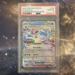 Pokemon PSA 10 Glaceon ex 026 Surprise Box Stamp Prismatic Evolutions 2025 Gem - Image 1