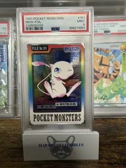 1997 Pokemon Carddass Pocket Monsters Mew Foil 151 PSA 9 - Image 1