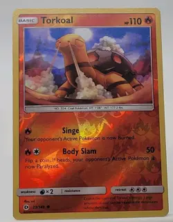Torkoal 23/149 Rev Reverse Holo Sun & Moon Base SM Pokemon NM - Image 1