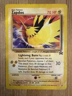 Zapdos - Pokemon Wizard's Black Star Promos #23 - Vintage Promo WOTC Card DMG - Image 1