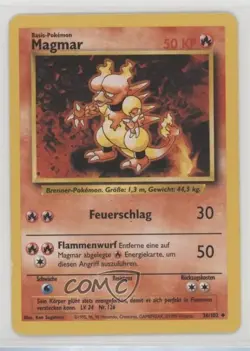 Magmar German Pokemon Base Set #36 1999 15fy - Image 1