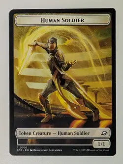 X2 Human Soldier Token #0002/Lander Token #0007 Edge of Eternities MTG Magic NM - Image 1