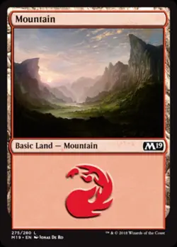 Mountain (275) -Foil Medium Play MTG Magic 2019 Core Set - Image 1