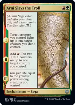 MTG - Arni Slays the Troll - Kaldheim - NM, English Magic FLAT RATE SHIP - Image 1