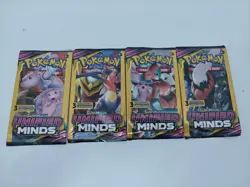 🔥Pokemon Sun & Moon Unified Minds (4) 3-Card Booster Packs Art Set 2019 Sealed - Image 3