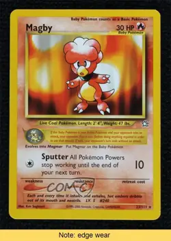 Magby Pokemon Neo Genesis #23 2000 READ 14rq - Image 1