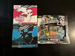 Pokemon Scarlet & Violet Black Bolt and White Flare ETBs And Poster Collection - Image 1