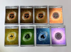 Lot Of (8) pc Pokemon TCG Holo Energy Set 2023/2024 Fresh Pull Playset Bundle - Image 1