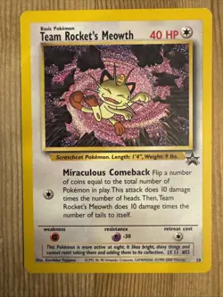 Team Rocket's Meowth 18 - Black Star Promo WOTC Pokemon TCG VLP - Image 1