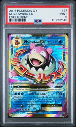 2016 POKEMON XY EVOLUTIONS #27 M SLOWBRO EX PSA 9 - Image 1