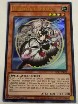 JUSH-EN001 Dracotail Lukias Collector's Rare 1st Ed YuGiOh **EURO PRINT** - Image 1