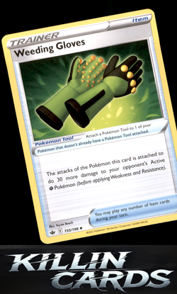 Weeding Gloves 155/198 Pokemon Uncommon SWSH06: Chilling Reign Card NM - Image 1