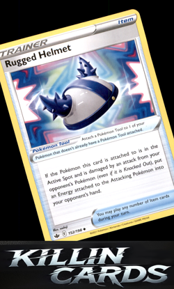 Rugged Helmet 152/198 Pokemon Uncommon SWSH06: Chilling Reign Card NM - Image 1