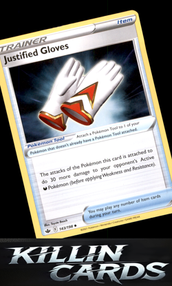 Justified Gloves 143/198 Pokemon Uncommon SWSH06: Chilling Reign Card NM - Image 1