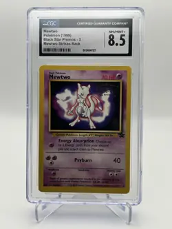 CGC 8.5 NM-MINT+ Mewtwo # 3 WB Movie WOTC Black Star PROMO Pokemon Card - Image 1