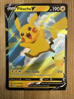 Pikachu V - SWSH143 - Pokemon Sword & Shield Promo Ultra Rare Holo Card NM - Image 1