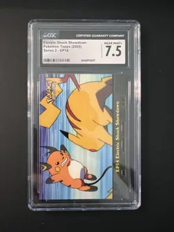 2000 Topps Pokemon Series 2 EP14 Electric Shock Showdown CGC 7.5 graded slab - Image 1