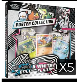 Pokemon Black Bolt And White Flare Unova Poster Collection (Lot Of 5) - Image 1