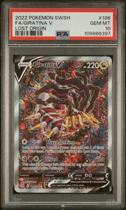 2022 POKEMON SWORD & SHIELD LOST ORIGIN #186 FULL ART/GIRATINA V PSA 10 - Image 1