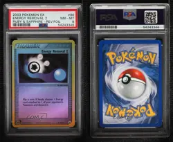 Energy Removal 2 Reverse Foil Pokemon EX Ruby & Sapphire PSA 8 2003 2f4 - Image 3