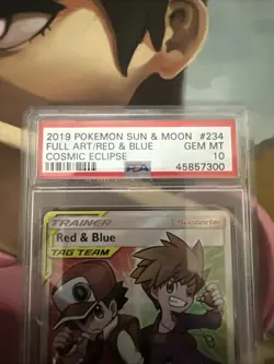 Pokemon Card PSA 10 Red & Blue 234/236 Cosmic Eclipse Full Art Trainer - Image 2