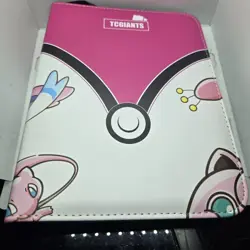 Pokemon Card Binder 400 Card Pocket NEW Pink Pokemons MEW Sylveon Jiggly Skitty - Image 1
