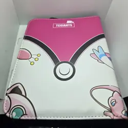 Pokemon Card Binder 400 Card Pocket NEW Pink Pokemons MEW Sylveon Jiggly Skitty - Image 2