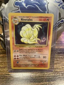 Pokemon TCG Ninetales Base Set Holo Unlimited Rare Card 12/102 LP Condition - Image 1