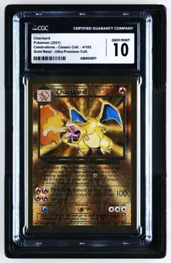 CGC 10 GEM MINT Charizard 4/102 Celebrations UPC GOLD METAL Pokemon Card - Image 1