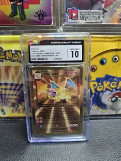 CGC 10 Gem Mint Charizard 4/102 Celebrations UPC Gold Metal Pokemon Card - Image 1