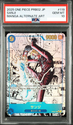 PSA10 One Piece Card Sanji SEC-SP OP06-119 the best vol.2 Manga Alt Art GEMMT - Image 1