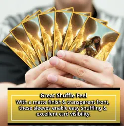 Angel Warrior Card Game Sleeves - 100 Pack - Compatible with MTG - Gold - Image 2