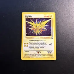 Zapdos 15/62 Fossil Pokemon Card Unlimited Holo Rare Moderately Played MP - Image 1