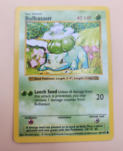 Shadowless Bulbasaur Pokemon Card TCG 1999 Base Set WOTC 44/102 - Image 3