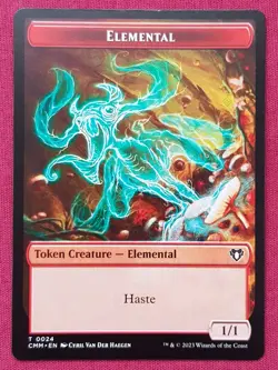 Magic The Gathering COMMANDER MASTERS CMM ELF DRUID ELEMENTAL token card MTG - Image 2