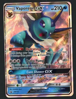 Vaporeon GX SM172 Sun & Moon Black Star Promo Pokemon TCG - Image 1