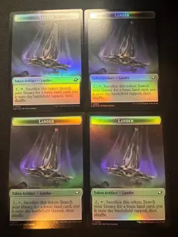 x4 - Lander 0004/Robot 0010 Token - FOIL - MTG Edge of Eternities - NM/M - Image 1