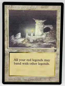 MTG Mountain Stronghold Legends LP Lightly Played Land - Image 1