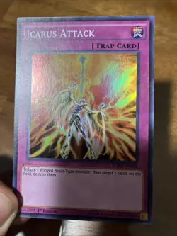 1996 Yu-Gi-Oh! 1st Edition Super Rare Icarus Attack WIRA-EN058 Card - Image 1