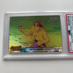PSA 8 Battle Before Lunch RNBW Foil - 10 Movie Edition - 1999 Topps Pokemon Card - Image 2