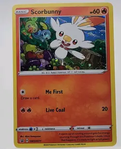 2020 Scorbunny SWSH071 Black Star Promo Holo Pokemon TCG Card Near Mint - Mint - Image 1