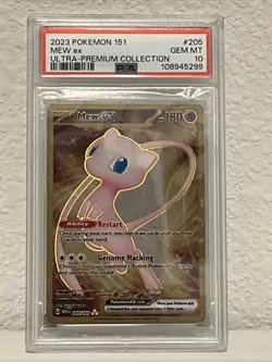 Psa 10 Pokemon Mew EX Scarlet and Violet Full Art SV Holo Card 205/165 GEM MT - Image 1